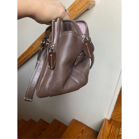 Coach Penelope F14685 Brown Pebbled Leather Silver Hardware Handbag Satchel - Picture 8 of 12